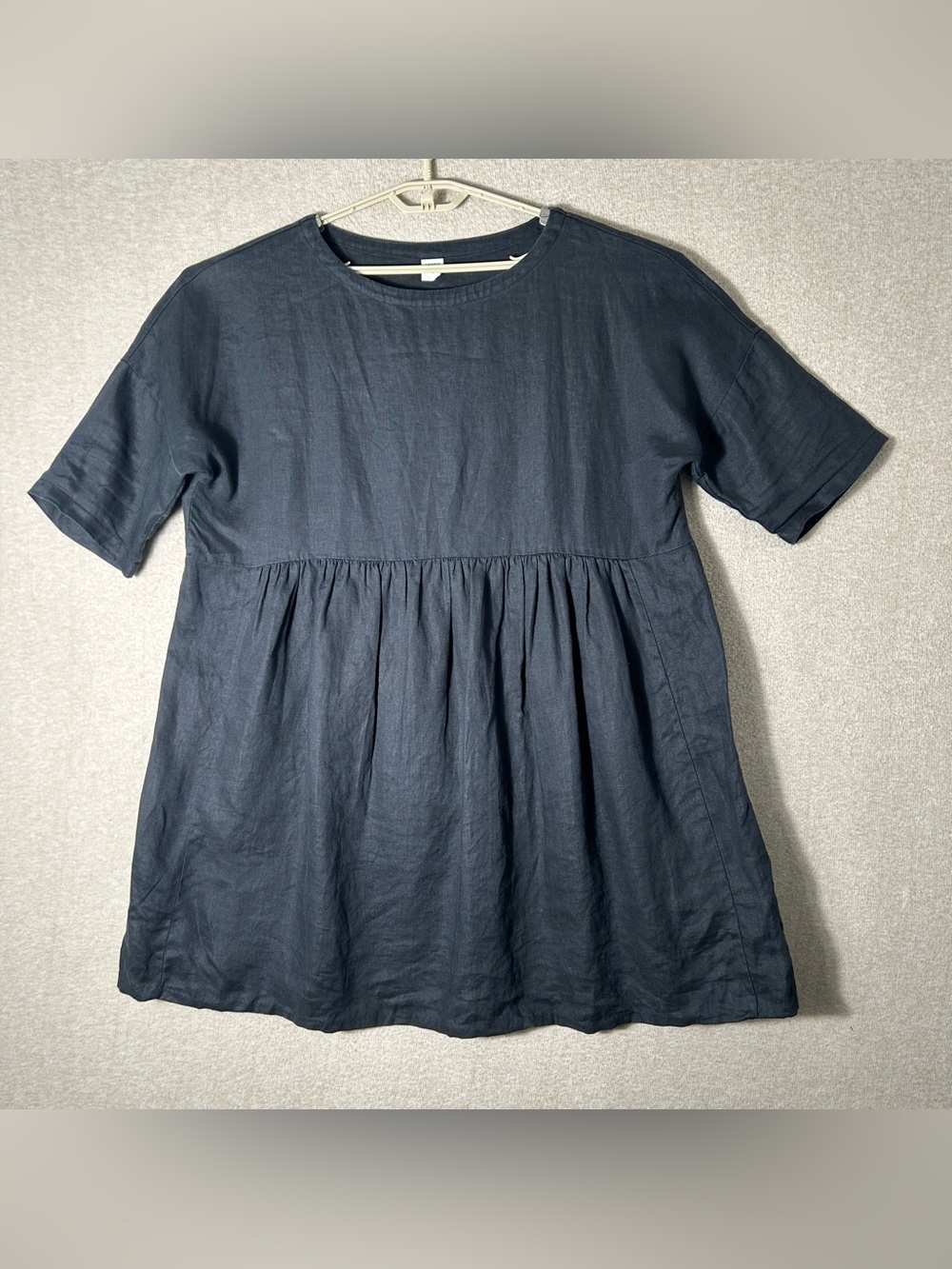 Lintico Linen Dress Womens Size XL Black Lagenlook Boxy Flowy Beach Summer